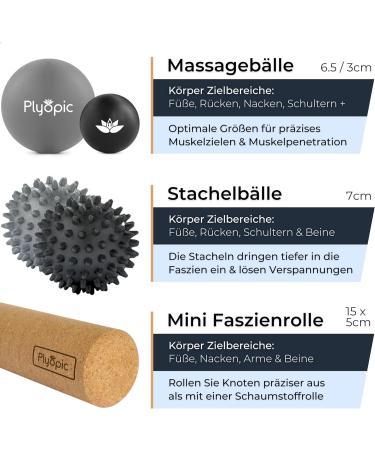 Plyopic Massage Ball Set - Lacrosse Ball & Hedgehog Balls for Targeted Foot & Fascia Self-Massage | Ideal for Physio & Relaxation | International Shipping - Buy Online on GoSupps.com