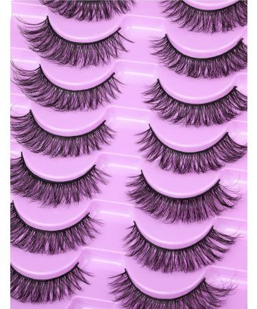 wiwoseo Cat Eye Mink Fluffy Eyelashes - 16MM Natural Wispy Strip Lashes, 10 Pairs - Buy Online on GoSupps.com