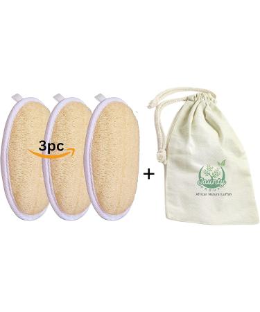 Jaunty Natural Loofah (3PC Pack) - Eco-Friendly Exfoliating Body Scrubber for Women, Babies, and Men - Buy Online on GoSupps.com