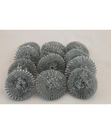12 x stainless steel cleaning spiral scourer pot sponge scourer