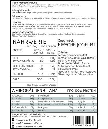 Buy Gym King Whey Protein 1kg (Cherry Yoghurt) - Premium International Shipping - Buy Online on GoSupps.com