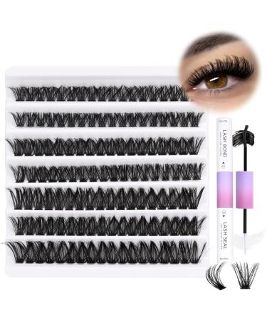 D Curl DIY Eyelash Extension Kit - 126 Fluffy Wispy Lash Clusters - Strong Hold - 80P-10-16mm Mix - Buy Online on GoSupps.com