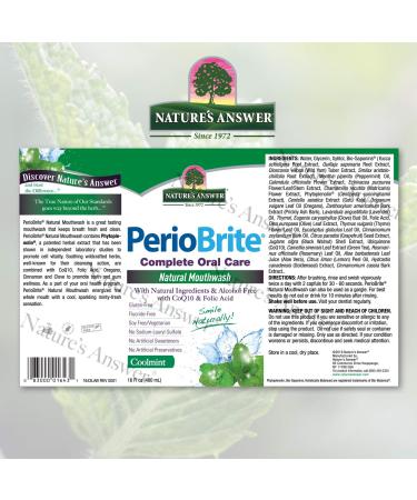 Natures Answer Perio Wash Alcohol-Free Mouthwash 480ml - Refreshing Coolmint for Healthy Gums | International Shipping Available - Buy Online on GoSupps.com