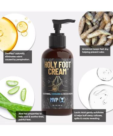 Buy Derm Dude Holy Foot Cream - Moisturizing Foot Cream for Dry Cracked Heels & Odor Elimination | With Arrowroot Deoplex Aloe | MVP Scent - Fast International Shipping - Buy Online on GoSupps.com