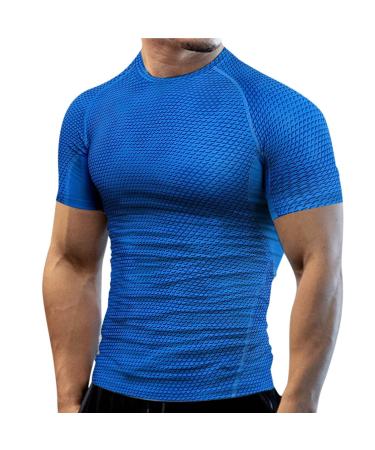 Mens Dress Shirts Patriotic Shirts for Men Loose Fit Quick Dry Fashion Mens Shirt Muscle Gym Workout Athletic Shirt Z2-blue Large