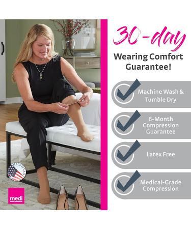 Buy Mediven Sheer & Soft Compression Stockings for Women - 20-30 mmHg Calf High Open Toe in Natural - IV-Standard Natural 4 - International Shipping Available - Buy Online on GoSupps.com