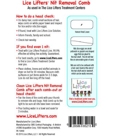 Lice Lifters Professional Steel Comb for Nit & Lice Removal - Buy Online on GoSupps.com