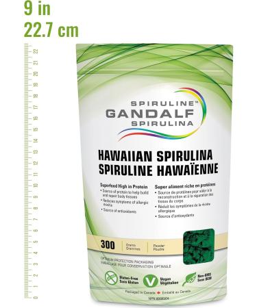 Gandalf Hawaiian Spirulina Powder Ultra Pure Blue-Green Algae Certified 3rd Party Tested Canada s Most Trusted Brand Vegan - 300g - Buy Online on GoSupps.com