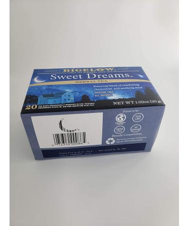 Bigelow Sweet Dreams Herbal Tea - Caffeine-Free, 20 Tea Bags (1.09 oz) - Sleep Aid - Buy Online on GoSupps.com