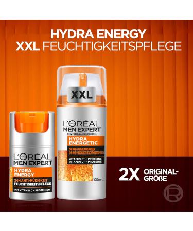 L'Or al Men Expert Hydra Energy Set - XXL Face Cream & XXXL Shower Gel with Taurine & Vitamin C for Ultimate Skin Care | International Shipping Available - Buy Online on GoSupps.com