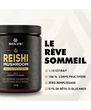 Solve Labs Premium Reishi Extract Powder 51% Beta-D-Glucans Extract 10:1 Zero Load and Additive 100G 3 Months Supply - Buy Online on GoSupps.com
