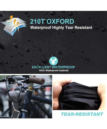 Waterproof Bicycle Cover - Durable 190T Protection Against Snow Dust & Rain - Bicycle Garage Cover with Castle Holes - 200x70x110cm with Carry Bag - Buy Online on GoSupps.com