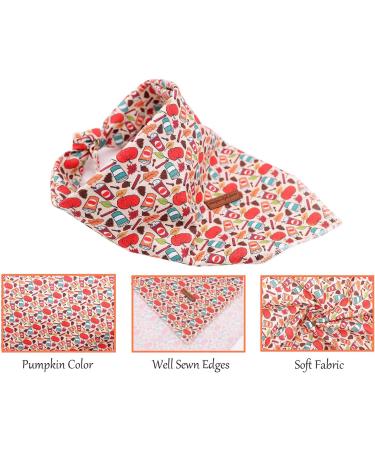 Unique Style Paws Dog Sandanas | Washable Cotton Adjustable Towel for Small & Medium Dogs & Cats - Pumpkin Design - Buy Online on GoSupps.com