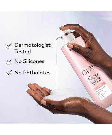 Olay Super Serum Body Wash for Normal Skin 24hr Long Lasting Hydration 5+ Ingredient Serum Complex for Bright Even Firm Luminous Skin 20 fl oz - Buy Online on GoSupps.com