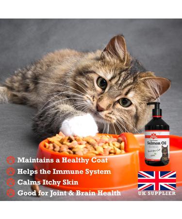 Pure Scottish Salmon Oil for Cats - 500ml | 100% Pure Natural Omega 3 6 & 9 Fish Oil for Cats | Salmon Oil Cats - Cat Supplement - Omega 3 for Cats - Cat Fish Oil - Cat Salmon Oil | Kitty Ketchup - Buy Online on GoSupps.com