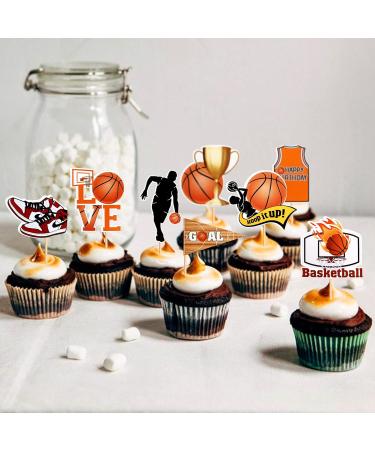 24-Piece Basketball Cake Attachments | Happy Birthday Shield & Player Decor | Sports Theme Party Accessories for Girls - Buy Online on GoSupps.com