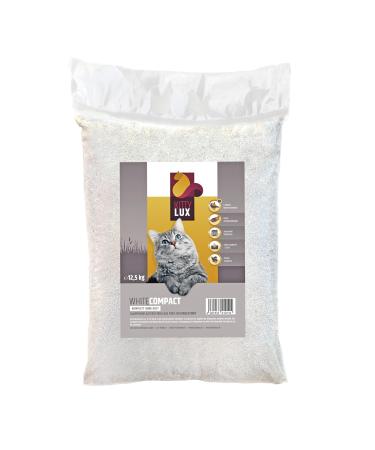 Kittylux clumping cat litter white compact 12.5kg without fragrance for sensitive sophisticated cats lump litter 100% natural bentonite solid lump formation quick odor formation low consumption 12.5 kg without fragrance