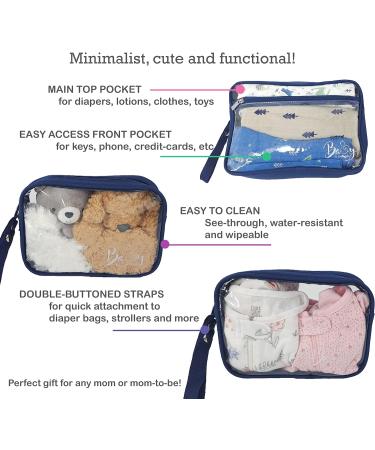 Llama Bella Navy 5pc Diaper Bag Organizer Set with Clear Pouches, Straps, and Pacifier Case - Buy Online on GoSupps.com
