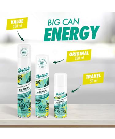 Batiste Dry Shampoo Original Fragrance Value Pack Refresh Hair and Absorb Oil Between Washes Waterless Shampoo for Added Hair Texture and Body Large Format 350 mL Original 350 ml (Pack of 1) - Buy Online on GoSupps.com