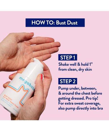 Megababe Bust Dust - Talc-Free Sweat Absorbing Body Powder | 3 oz (With Applicator Pump) - Buy Online on GoSupps.com