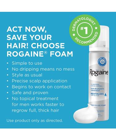 Men's Rogaine 5% Minoxidil Foam - Hair Loss & Regrowth Treatment - 3-Month Supply - Buy Online on GoSupps.com