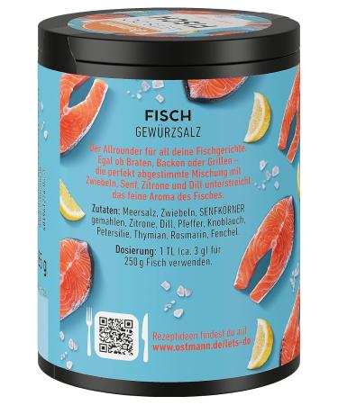 Ostmann Lets Do Fisch Allrounder Spice Salt | 85g Recyclable Can for Fried Fish Salmon & Seafood - Mustard Lemon & Dill Seasoning - Buy Online on GoSupps.com