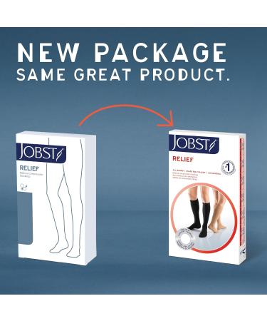 Jobst Relief Open Toe Thigh High Compression Stockings - 20-30 mmHg Beige Small | International Shipping Available - Buy Online on GoSupps.com