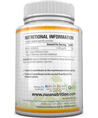 Vitamin A 8000 IU Softgels - 400 Count - High Strength Retinol Supplement for Skin & Vision - 13 Month Supply - Buy Online on GoSupps.com