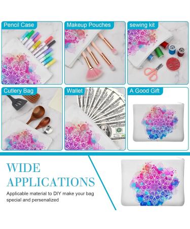 50 Pieces Frienda Sublimation Blank Canvas Makeup Bags - DIY Heat Transfer Cosmetic Pouches with Zipper (White 7 x 4.3 Inch) - Buy Online on GoSupps.com