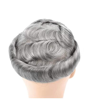 Real Hair Toupee for Men | Natural Gray Human Hair Wig | Premium Foil Hairpieces for a Gentlemen Look - Buy Online on GoSupps.com