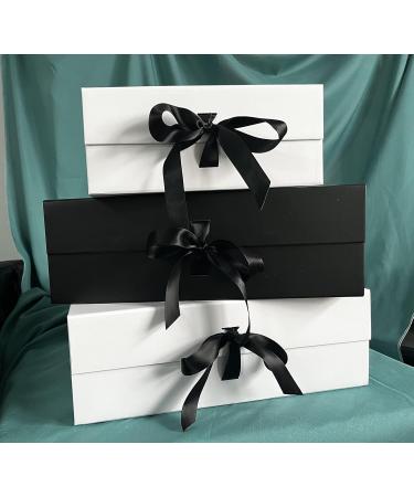 Black Gift Box 13X10X4.5 Inch with Magnetic Lid and Silk Ribbon for Chocolate Christmas Gift Boxes Bridesmaid Proposal Presents Birthdays Wedding Holidays Anniversaries Gift Packaging Black-l - Buy Online on GoSupps.com