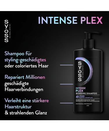 SYOSS Shampooing Intense Plex Bonding (440 ml) Shampooing pour cheveux tr s ab m s r pare des millions de compos s capillaires formule avec 4% de complexe Plex-Bond Principal 440 ml (Lot de 1) - Buy Online on GoSupps.com