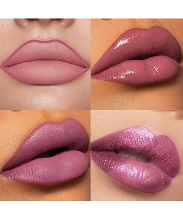 Espoce 4-Piece Lipstick and Lip Liner Set - Matte Glossy Shiny Non-Sticky Waterproof Long Lasting in Stone Shade - 0.5 Fl Oz - Buy Online on GoSupps.com