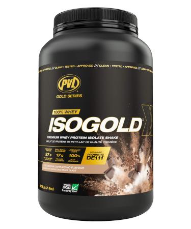 PVL ISOGOLD Grass Fed - Premium Isolate 100% Whey Protein Shake (900 g (pack of 1) Iced Mocha Cappucino) Iced Mocha Cappuccino 900 g (Pack of 1)