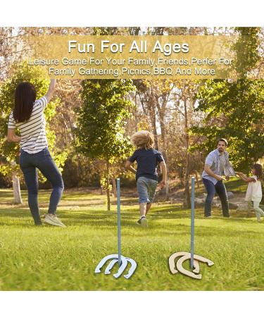 SPEXDARXS Horseshoes Set - Fun Lawn Game for Kids and Adults | Includes 4 Horseshoes, 2 Stakes, and Carrying Case - Buy Online on GoSupps.com