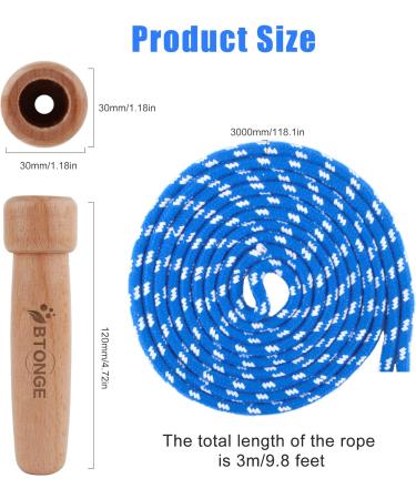 Adjustable Cotton Jump Rope for Adults & Kids - 9.6ft Speed Rope with Natural Wooden Handle for Fat Burning & Fitness - Buy Online on GoSupps.com