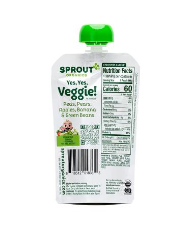 CoComelon Sprout Organic Baby Food Toddler Pouches - Veggie, Fruits, Grains 3.5 Oz (Pack of 12) - Buy Online on GoSupps.com