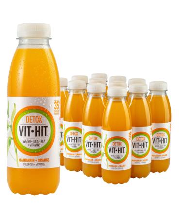 VIT HIT DETOX - Mandarin + Orange Green Tea Vitamin Drink (500ml x 12 Bottles) Detox (Mandarin) - Buy Online on GoSupps.com