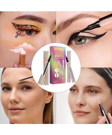 Eyeliner and Mascara Set 4D Anti-Clump Liquid Ink Primer - Thicker Voluminous Lashes - for women and girls perfect for dates and holidays cosmetics - Buy Online on GoSupps.com