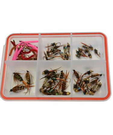 Essential Nymph Fly Assortment - 57 Fishing Flies on Mustad Signature Fly Hooks in Various Sizes