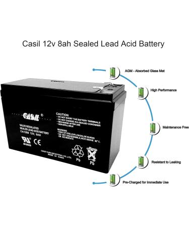 Casil 12V 8Ah Replacement Battery - Compatible with Power Rite PRB128 | International Shipping Available - Buy Online on GoSupps.com
