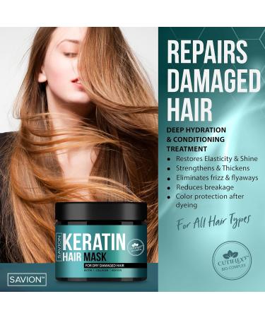 SAVION Keratin Complex Hair Treatment Mask | Repair Deep Damaged Hair & Roots | Shop Internationally - Buy Online on GoSupps.com