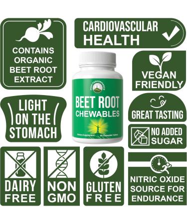 Organic Beet Chews - Sugar-Free Beetroot Supplements for Heart Health | Vegan Gluten-Free - Buy Online on GoSupps.com