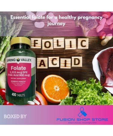 Prenatal Vitamins- Folate Acid Methyl 1 333 mcg Prenatal 400 Tablets (Pack of 1) Boxed by Fusion Shop Store - Buy Online on GoSupps.com