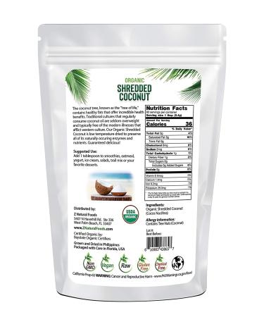 Organic Shredded Coconut - Unsweetened Macaroon Cut - 1 lb - Raw Vegan Gluten Free Non GMO - Buy Online on GoSupps.com