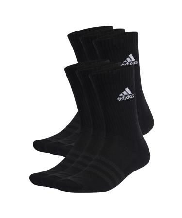 adidas Unisex Cushioned Sportswear Crew Socks 6 Pairs Crew Socks (Pack of 6) 19-21 Black-White