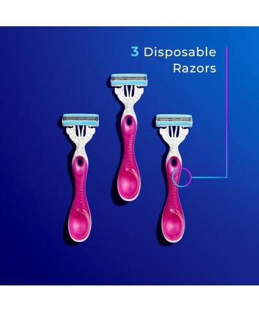 Schick Hydro Silk Disposable Razors for Women - Ultimate Pubic Skin Protection Sensitive Skin Bikini Shaver - 3ct - Buy Online on GoSupps.com