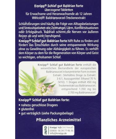 Kneipp Sleep Well Valerian Forte - 30 Dragees for Restful Sleep | International Shipping Available - Buy Online on GoSupps.com
