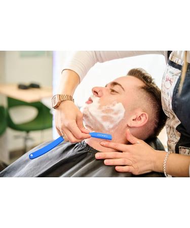 Premium Black Straight Razors for Men - Classic Shaving with 10 Stainless Steel Blades | Professional Barber Supplies & Accessories - Buy Online on GoSupps.com