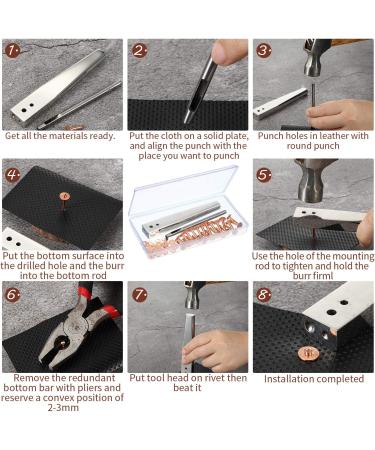 Red Copper Rivet and Burr Setter Tool Kit for Leather DIY Crafts - Buy Online on GoSupps.com